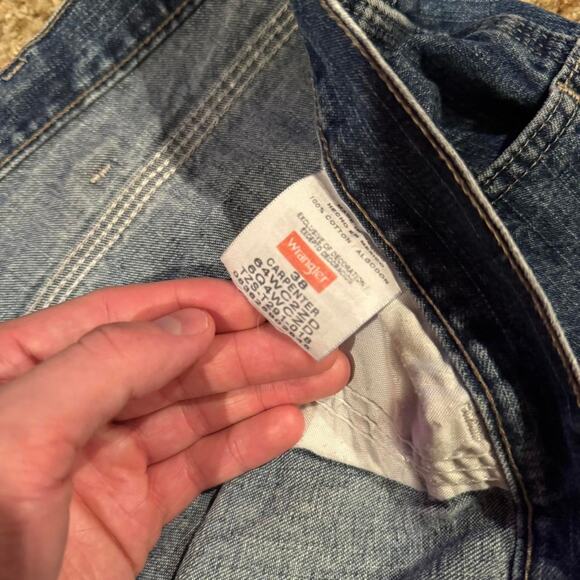 Wrangler Carpenter Utility Skater Grunge Blue Denim Y2K Baggy Jorts Sz.38 - Picture 4 of 6